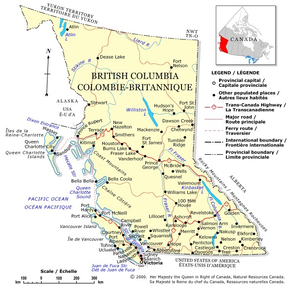 British Columbia map