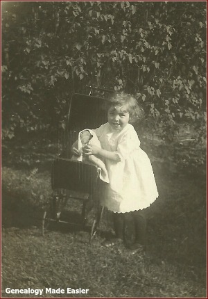 Young girl and her doll