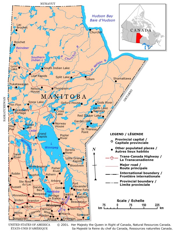 Manitoba map