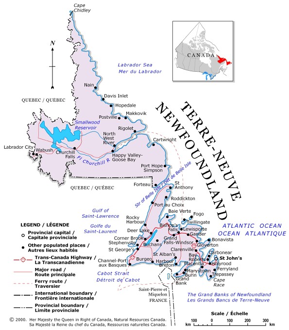 Newfoundland-Labrador map