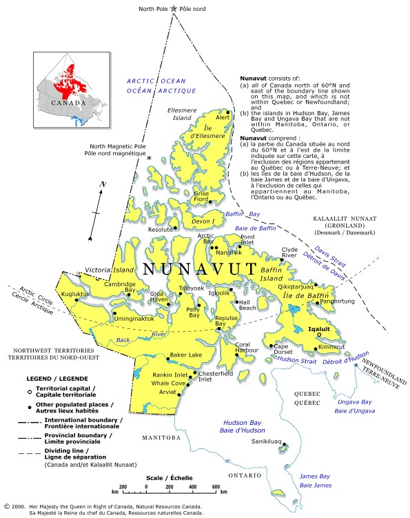 Nunavut map