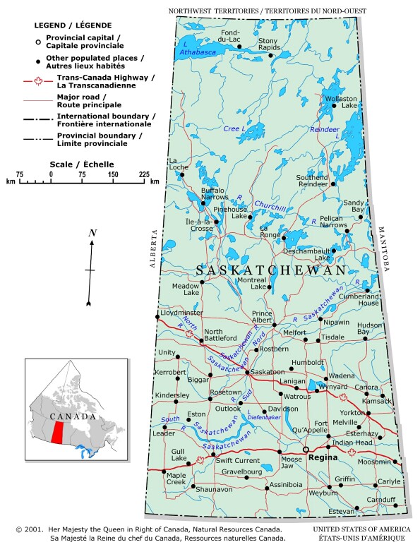 Saskatchewan map